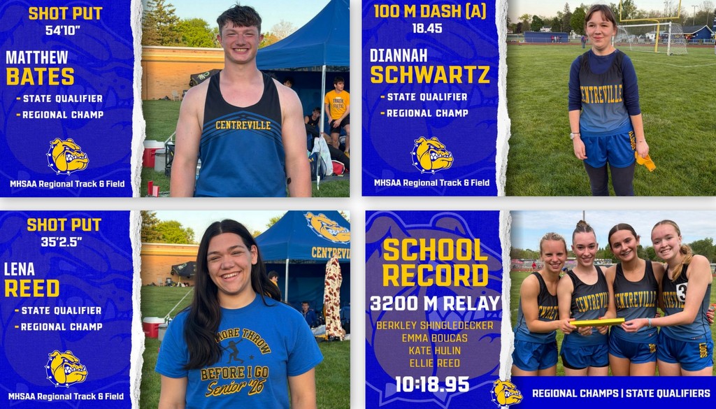 Centreville track teams finish in top 5 at D-3 Regional